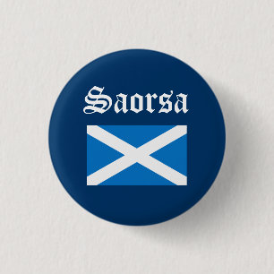 Chapa Redonda De 2,5 Cm Bandera gaélica escocesa Pinback de la libertad de