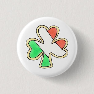 Chapa Redonda De 2,5 Cm Bandera irlandesa St Patrick's Day Shamrock Clover