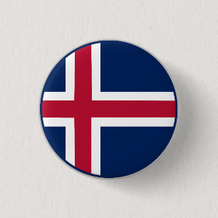 Chapa Redonda De 2,5 Cm Bandera islandesa