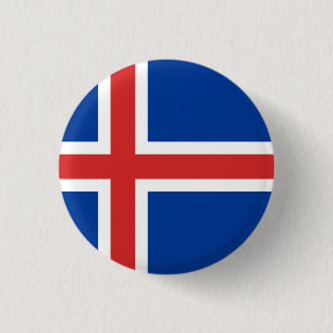 Chapa Redonda De 2,5 Cm Bandera islandesa (islandesa)
