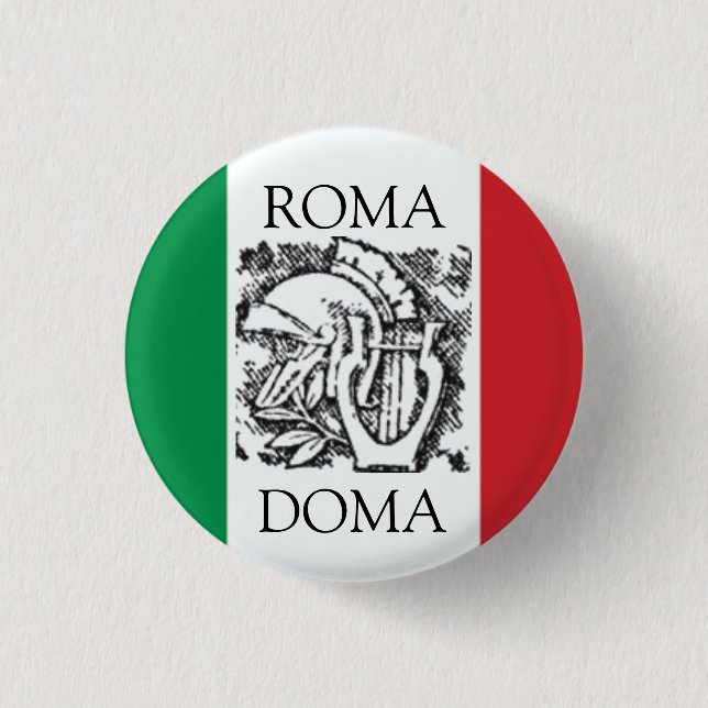 Chapa Redonda De 2,5 Cm bandera italiana ROMA, DOMA (Anverso)