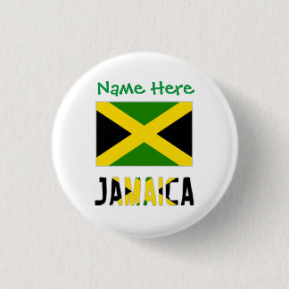 Chapa Redonda De 2,5 Cm Bandera Jamaicana Verde Personalización Redonda