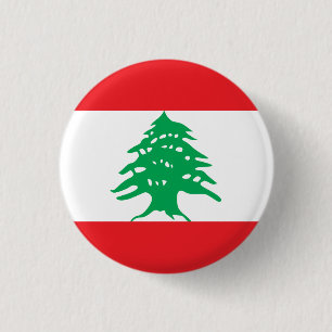 Chapa Redonda De 2,5 Cm Bandera libanesa