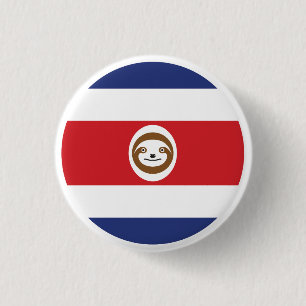 Chapa Redonda De 2,5 Cm Bandera nacional costarricense