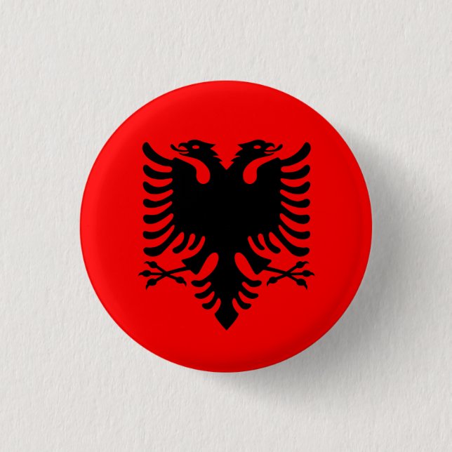 Chapa Redonda De 2,5 Cm Bandera nacional de Albania (Anverso)