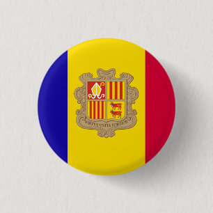 Chapa Redonda De 2,5 Cm Bandera Nacional de Andorra
