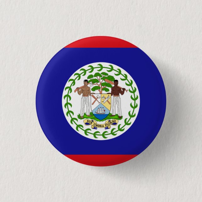 Chapa Redonda De 2,5 Cm Bandera nacional de Belice (Anverso)