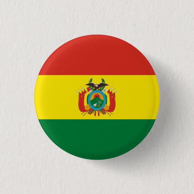 Chapa Redonda De 2,5 Cm Bandera nacional de Bolivia (Anverso)