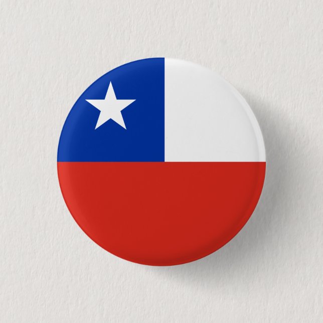 Chapa Redonda De 2,5 Cm Bandera nacional de Chile (Anverso)