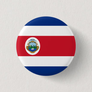 Chapa Redonda De 2,5 Cm Bandera nacional de Costa Rica