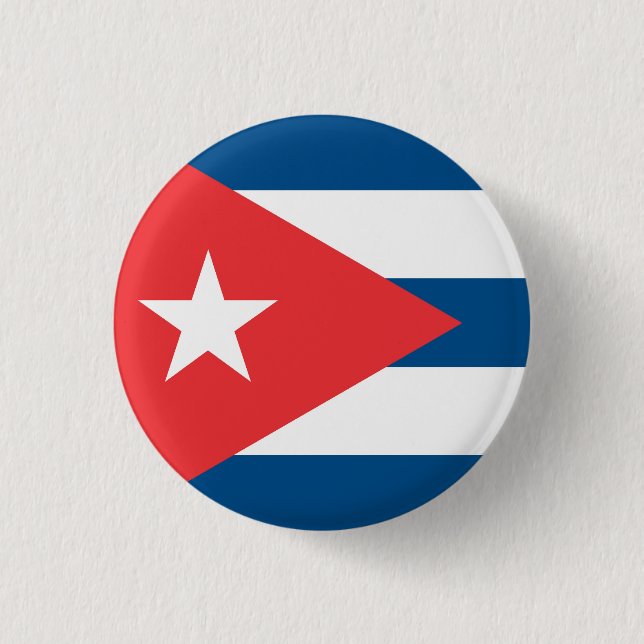 Chapa Redonda De 2,5 Cm Bandera nacional de Cuba (Anverso)