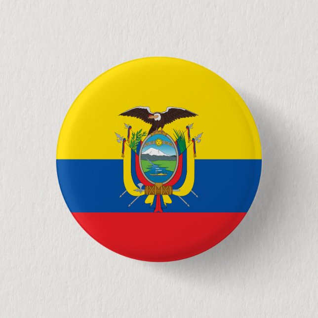 Chapa Redonda De 2,5 Cm Bandera nacional de Ecuador (Anverso)
