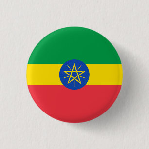 Chapa Redonda De 2,5 Cm Bandera nacional de Etiopía