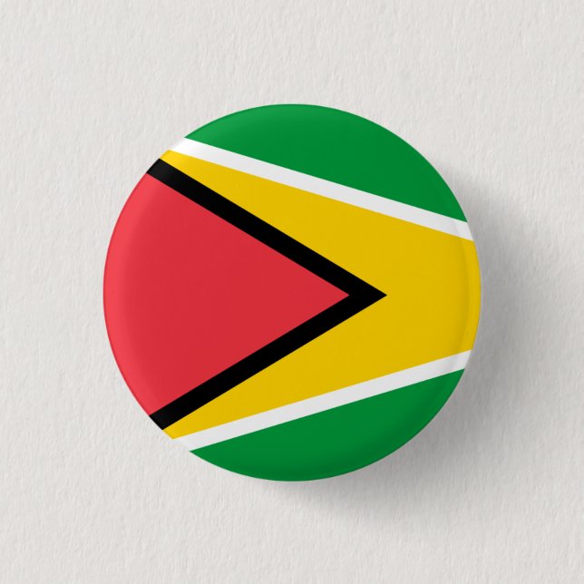 Chapa Redonda De 2,5 Cm Bandera nacional de Guyana (Anverso)