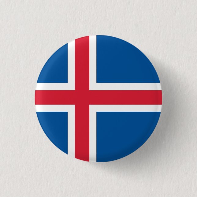 Chapa Redonda De 2,5 Cm Bandera nacional de Islandia (Anverso)
