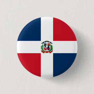 Chapa Redonda De 2,5 Cm Bandera nacional de la República Dominicana