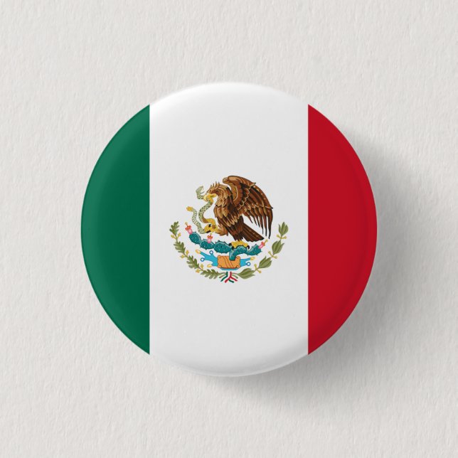 Chapa Redonda De 2,5 Cm Bandera nacional de México (Anverso)