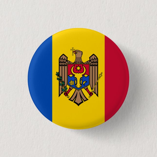 Chapa Redonda De 2,5 Cm Bandera nacional de Moldavia (Anverso)