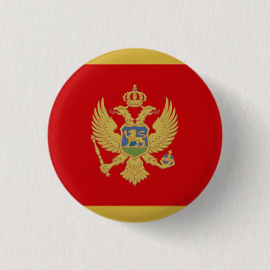 Chapa Redonda De 2,5 Cm Bandera nacional de Montenegro
