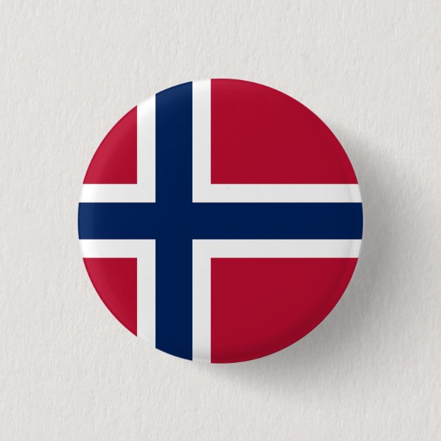 Chapa Redonda De 2,5 Cm Bandera nacional de Noruega (Anverso)