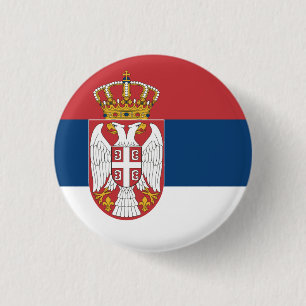 Chapa Redonda De 2,5 Cm Bandera nacional de Serbia