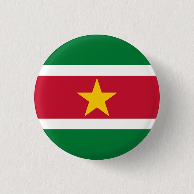 Chapa Redonda De 2,5 Cm Bandera nacional de Surinam (Anverso)