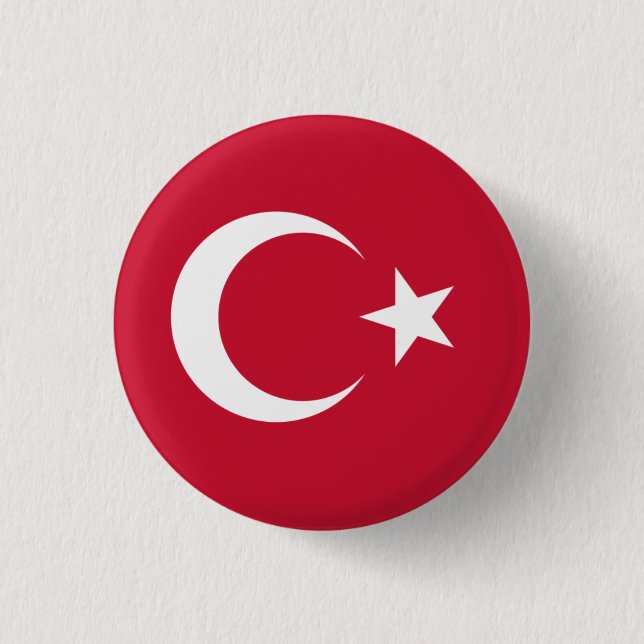 Chapa Redonda De 2,5 Cm Bandera nacional de Turquía (Anverso)