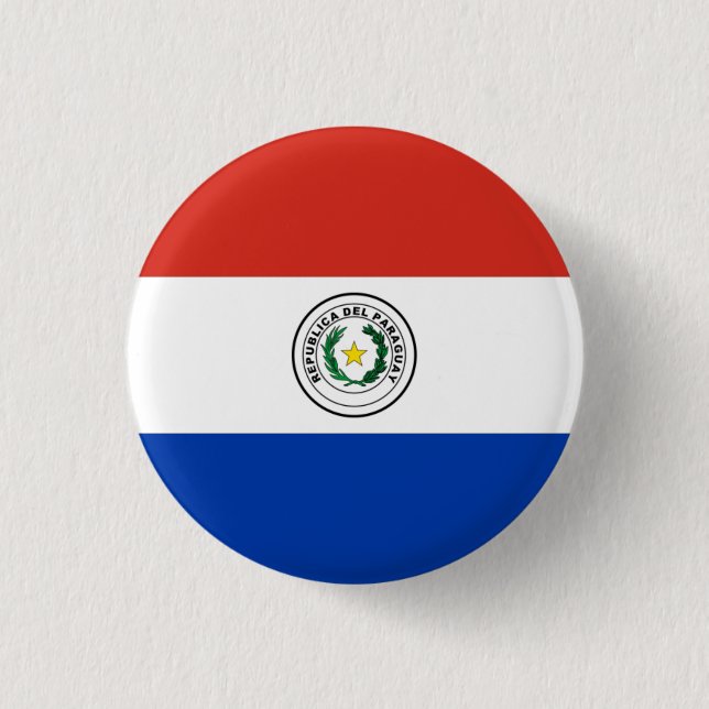 Chapa Redonda De 2,5 Cm Bandera nacional del Paraguay (Anverso)