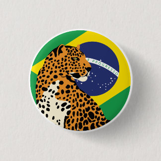 Chapa Redonda De 2,5 Cm Bandera nacional Jaguar de Brasil