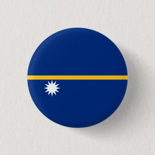 Chapa Redonda De 2,5 Cm Bandera nauruana, bandera de Nauru