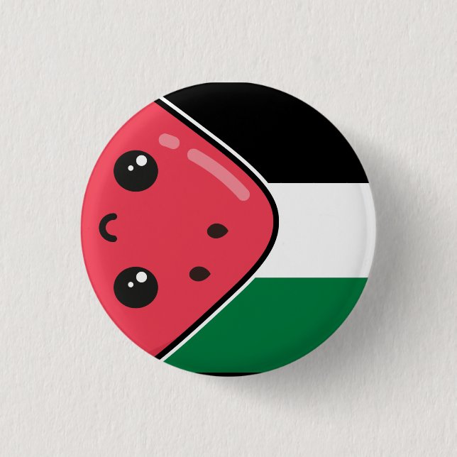 Chapa Redonda De 2,5 Cm Bandera palestina linda con Palestina sin sandía (Anverso)