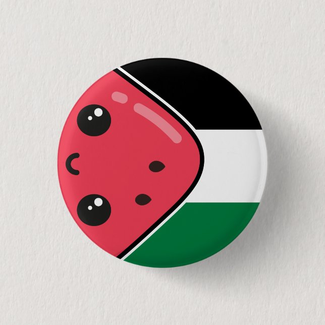 Chapa Redonda De 2,5 Cm Bandera palestina linda con Palestina sin sandía (Anverso)