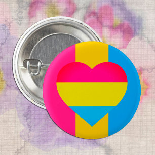 Chapa Redonda De 2,5 Cm Bandera Pansexual, comunidad de Corazón y Orgullo 