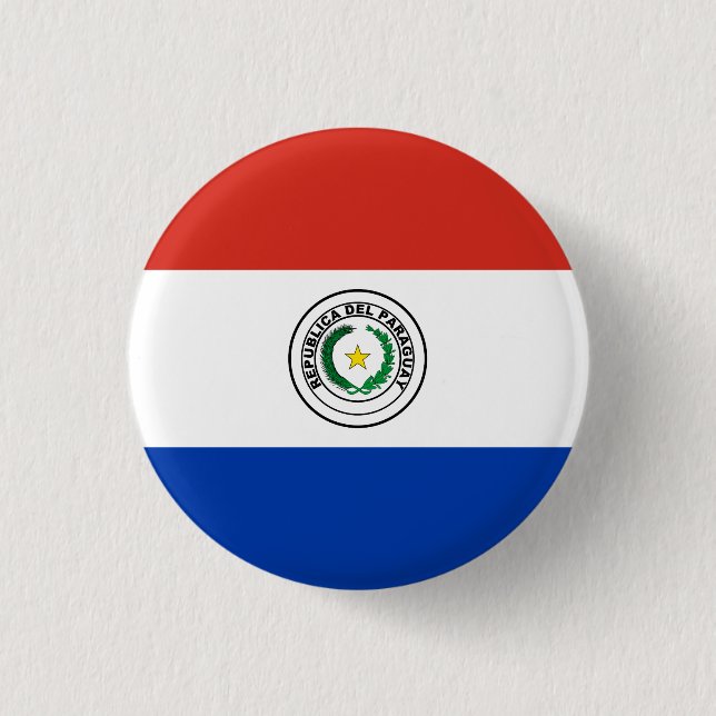 Chapa Redonda De 2,5 Cm Bandera paraguaya (Anverso)