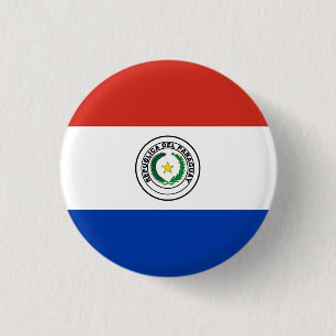 Chapa Redonda De 2,5 Cm Bandera paraguaya