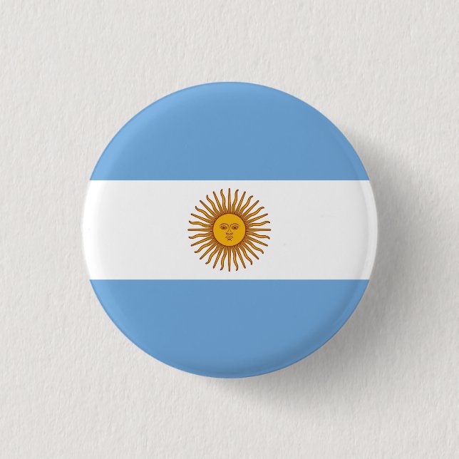 Chapa Redonda De 2,5 Cm Bandera Patriótica Argentina (Anverso)