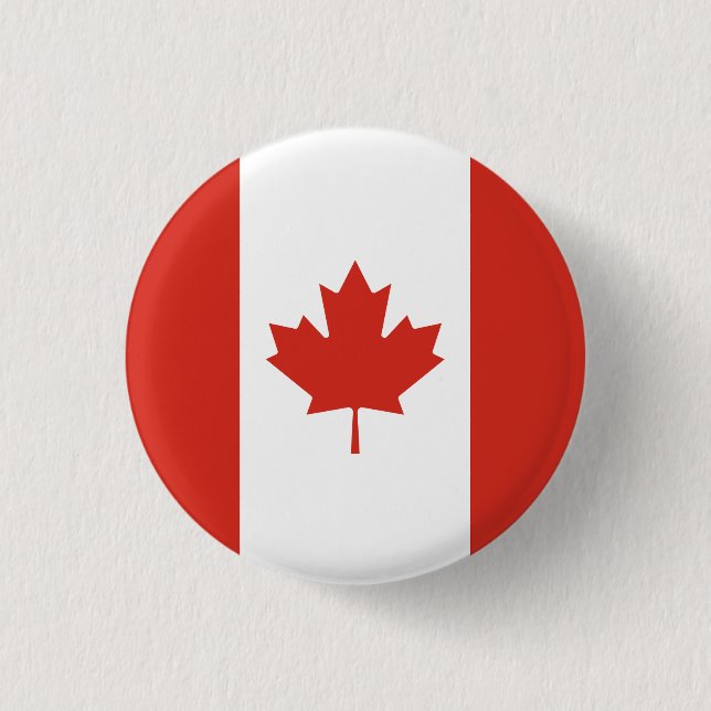 Chapa Redonda De 2,5 Cm Bandera Patriótica Canadiense (Anverso)