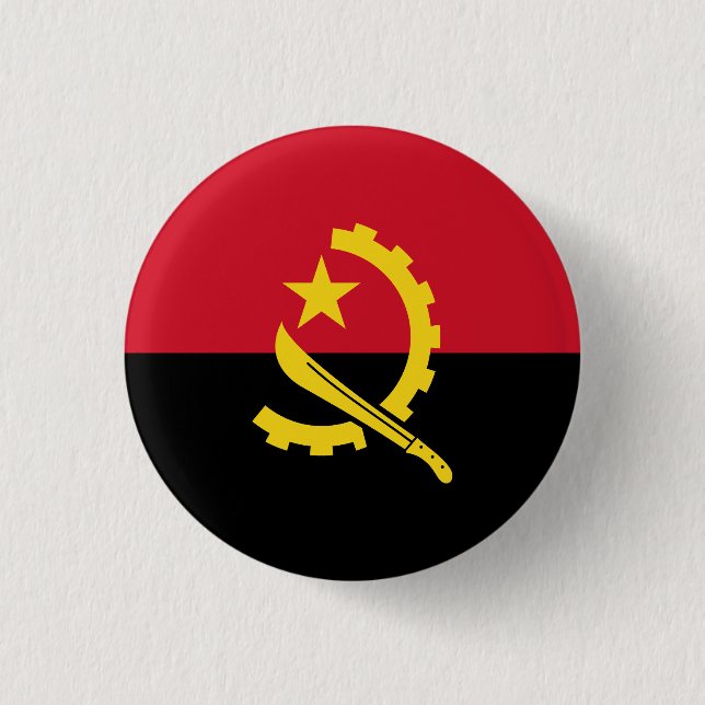 Chapa Redonda De 2,5 Cm Bandera Patriótica de Angola (Anverso)