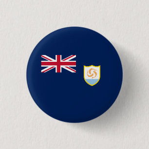 Chapa Redonda De 2,5 Cm Bandera patriótica de Anguilla