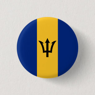 Chapa Redonda De 2,5 Cm Bandera patriótica de Barbados