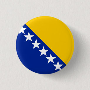 Chapa Redonda De 2,5 Cm Bandera Patriótica de Bosnia Herzegovina