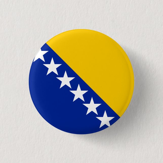 Chapa Redonda De 2,5 Cm Bandera patriótica de Bosnia y Herzegovina (Anverso)