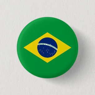 Chapa Redonda De 2,5 Cm Bandera Patriótica de Brasil