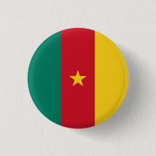 Chapa Redonda De 2,5 Cm Bandera patriótica de Camerún