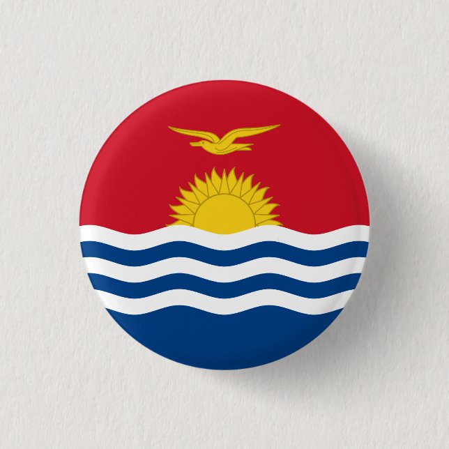 Chapa Redonda De 2,5 Cm Bandera Patriótica de Kiribati (Anverso)