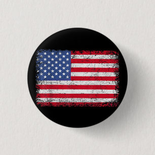 Chapa Redonda De 2,5 Cm Bandera Patriótica Estadounidense Para Hombres Niñ