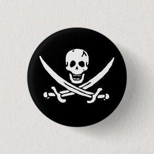Chapa Redonda De 2,5 Cm Bandera pirata