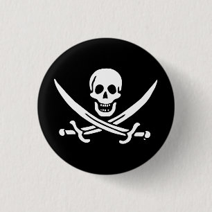 Chapa Redonda De 2,5 Cm Bandera pirata jolly roger