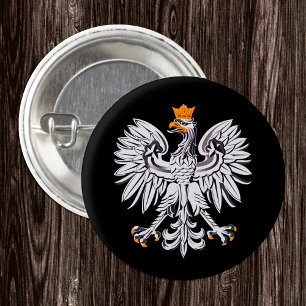 Chapa Redonda De 2,5 Cm Bandera polaca, águila y deportes de moda