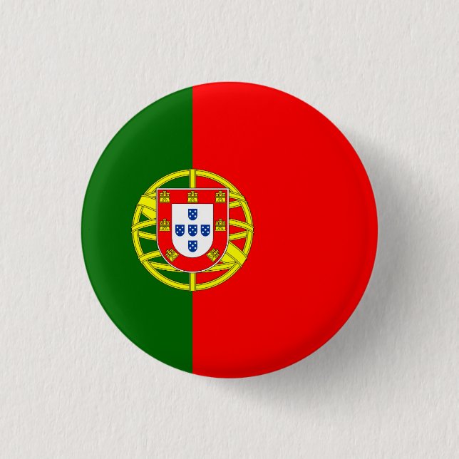 Chapa Redonda De 2,5 Cm Bandera portuguesa, bandera de Portugal (Anverso)